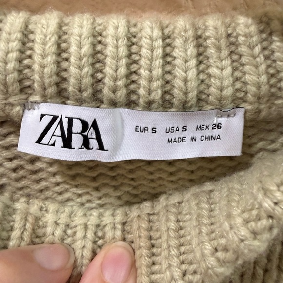Zara Women's Small Sage Knit Sweater - Picture 3 of 3